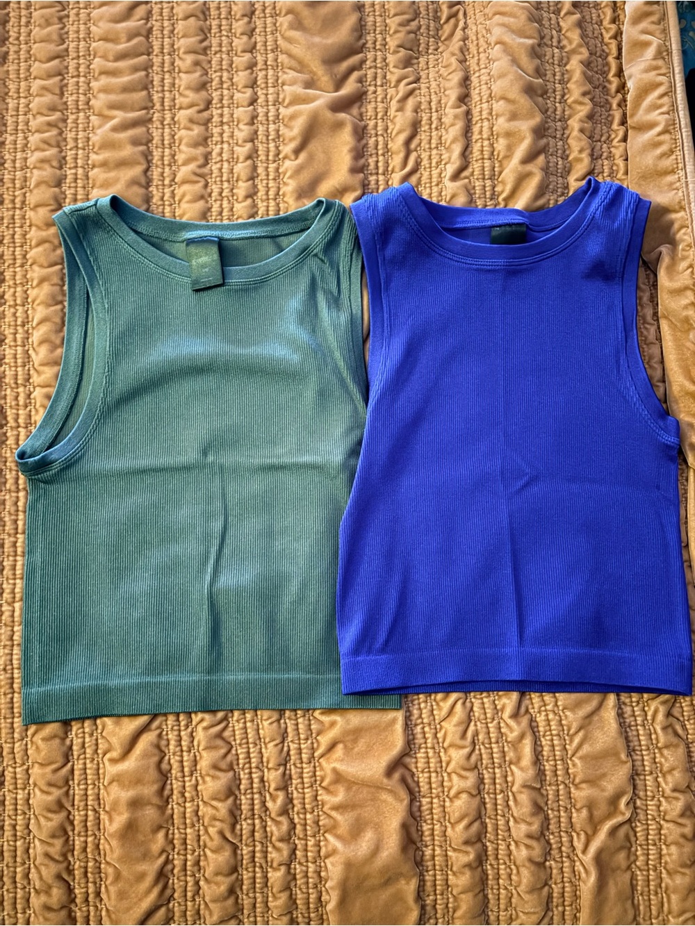 Set of 2 Express Body Contour Seamless Ribbed High Neck Tank